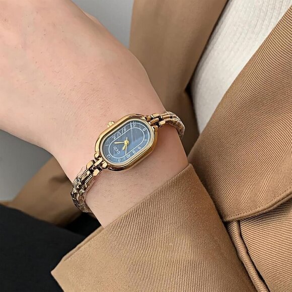 ?Women Gold Vintage Oval Watches Luxury Minimalism Bracelet Small Gold Watch main image 5